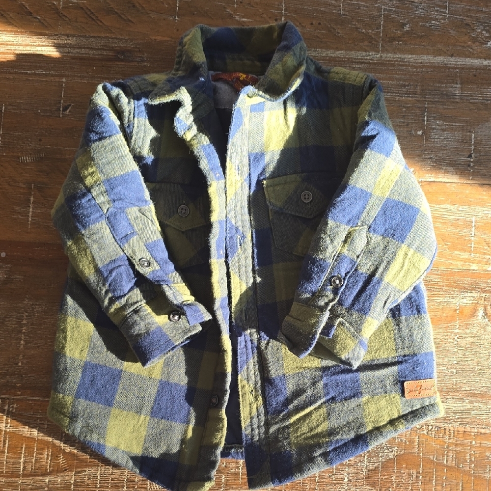 7 For All Mankind Blue and Green Kids Button Down Shirt